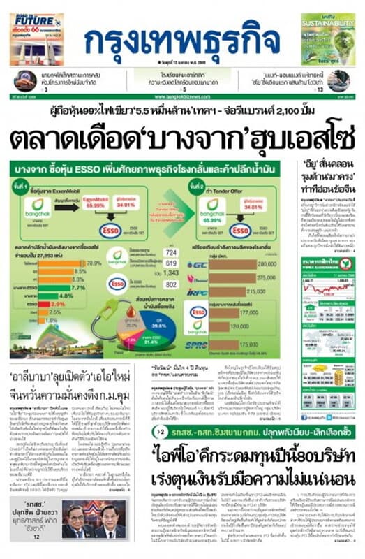 ปกหนังสือ หนังสือพิมพ์กรุงเทพธุรกิจ วันพุธที่ 12 เมษายน พ.ศ. 2566