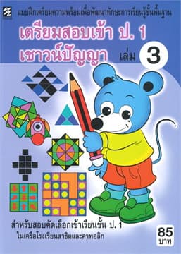 ปกหนังสือ แบบฝึกทักษะเตรียมความพร้อมเชาวน์ปัญญา เล่ม 3 (85-)