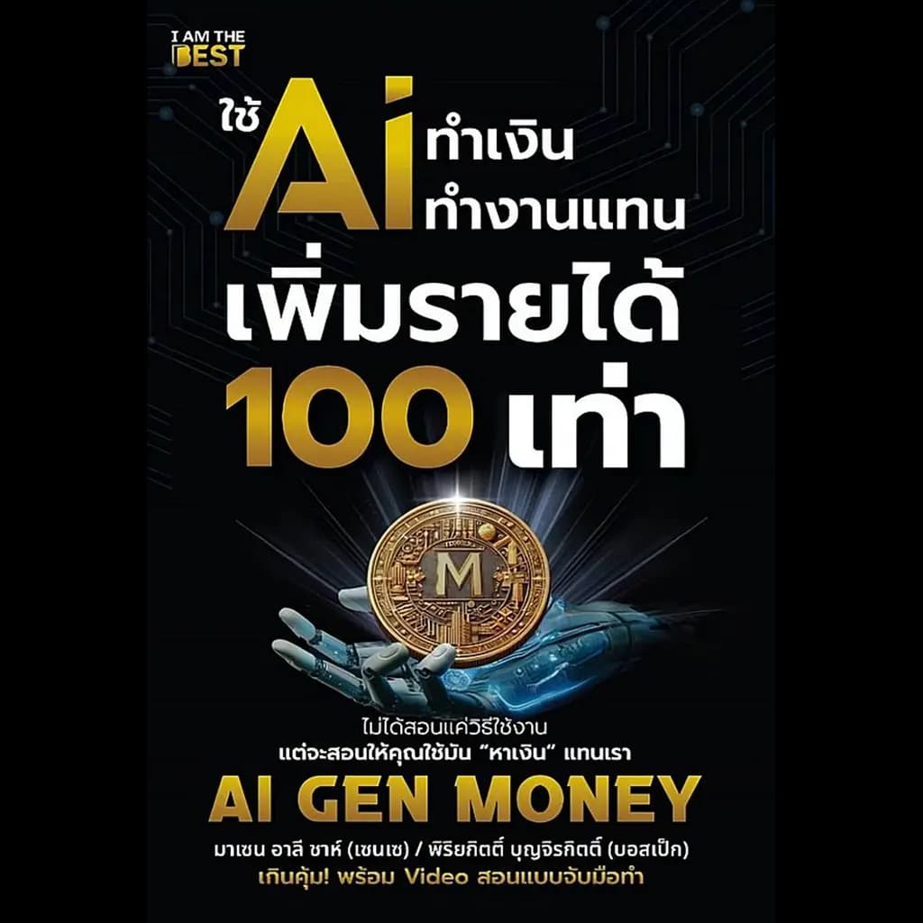 ปกหนังสือ ใช้ AI ทำเงิน ทำงานแทน เพิ่มรายได้ 100 เท่า
