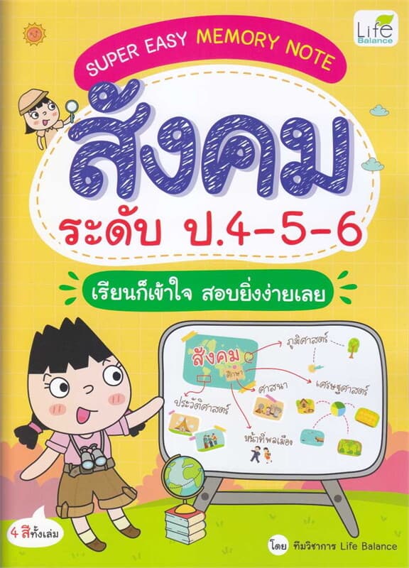 ปกหนังสือ SUPER EASY MEMORY NOTE สังคมระดับป.4-5-6
