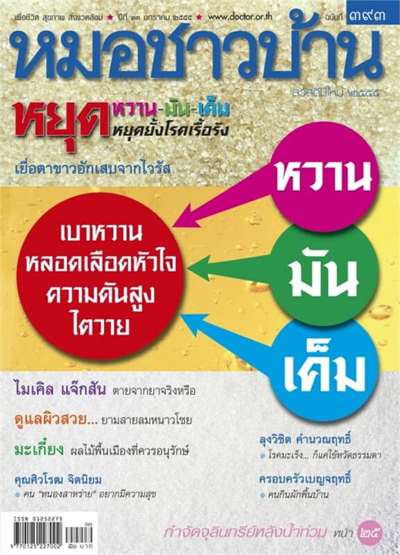 ปกหนังสือ นิตยสารหมอชาวบ้าน ฉ.393 มค.55