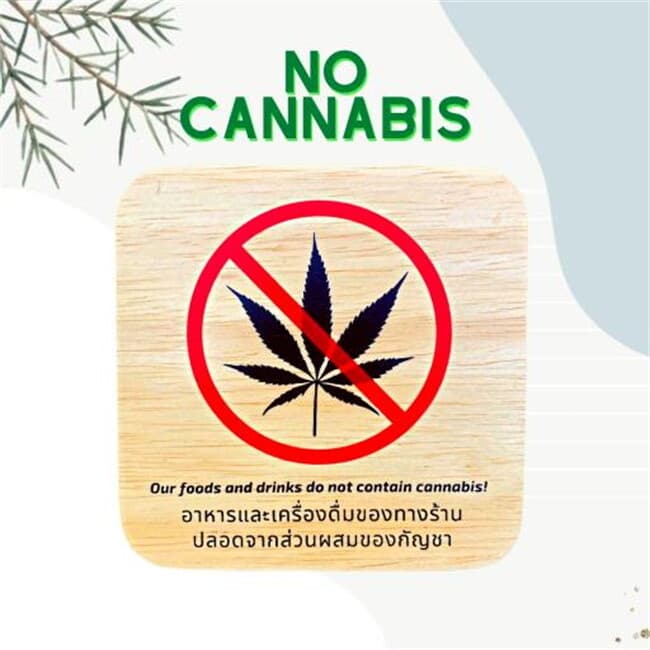 ปกหนังสือ ป้ายไม้สำหรับติดผนัง No cannabis