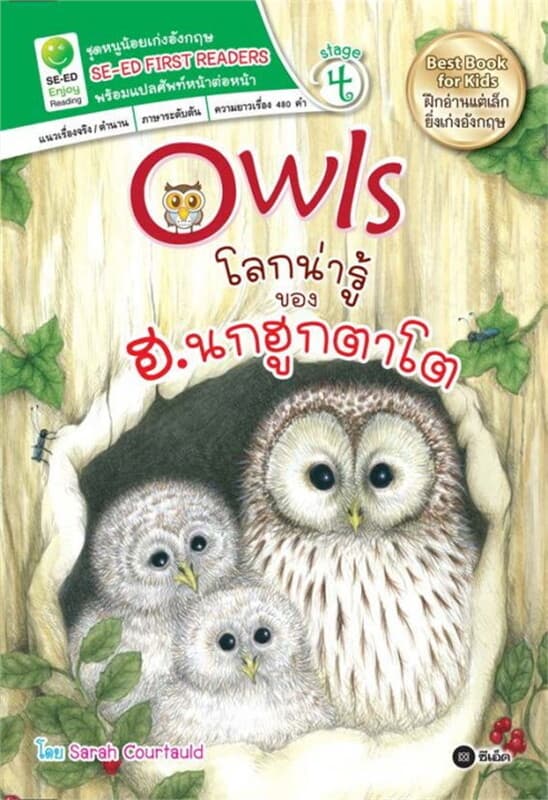 ปกหนังสือ Owls โลกน่ารู้ของ ฮ. นกฮูกตาโต