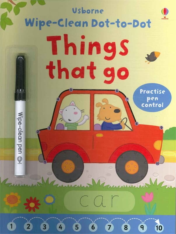 ปกหนังสือ WIPE-CLEAN DOT-TO-DOT THINGS THAT GO