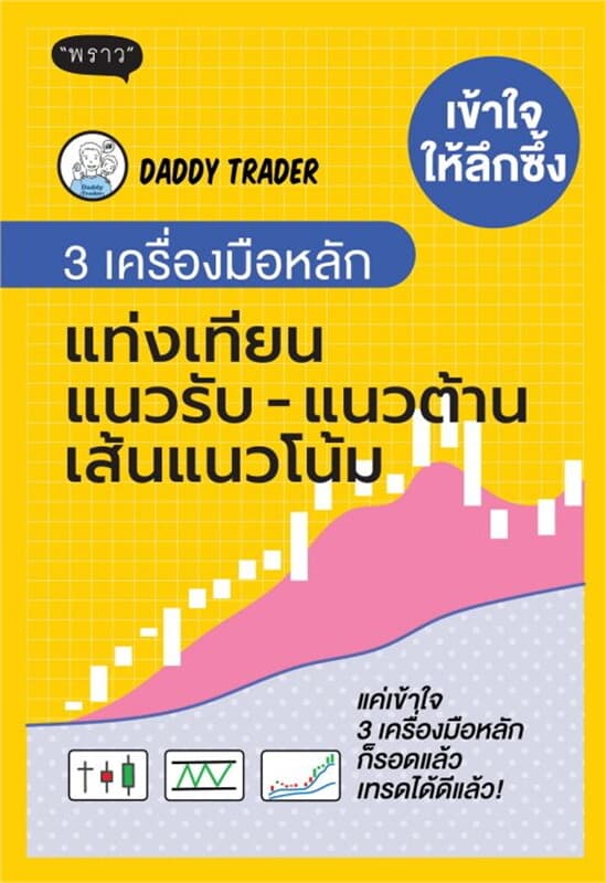 ปกหนังสือ เข้าใจให้ลึกซึ้ง 3 เครื่องมือหลัก แท่งเทียน แนวรับ - แนวต้าน เส้นแนวโน้ม