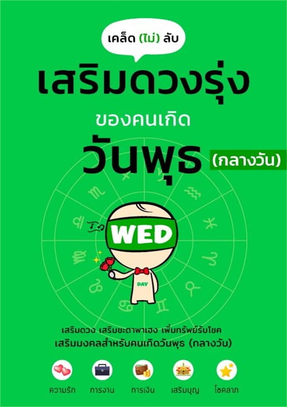 ปกหนังสือ เคล็ดไม่ลับ เสริมดวงรุ่งของคนเกิดวันพุธกลางวัน
