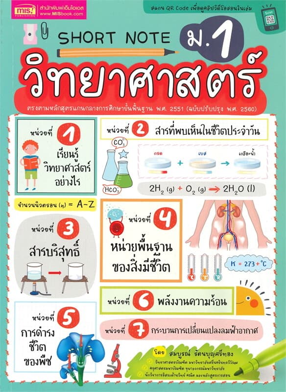 ปกหนังสือ SHORT NOTE วิทยาศาสตร์ ม.1